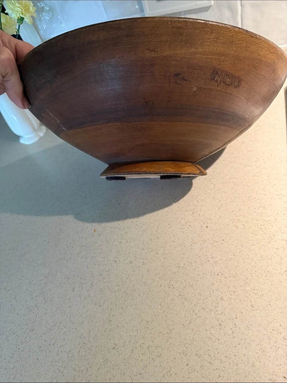 Wooden Decorative Serving Bowl in Warm Brown
